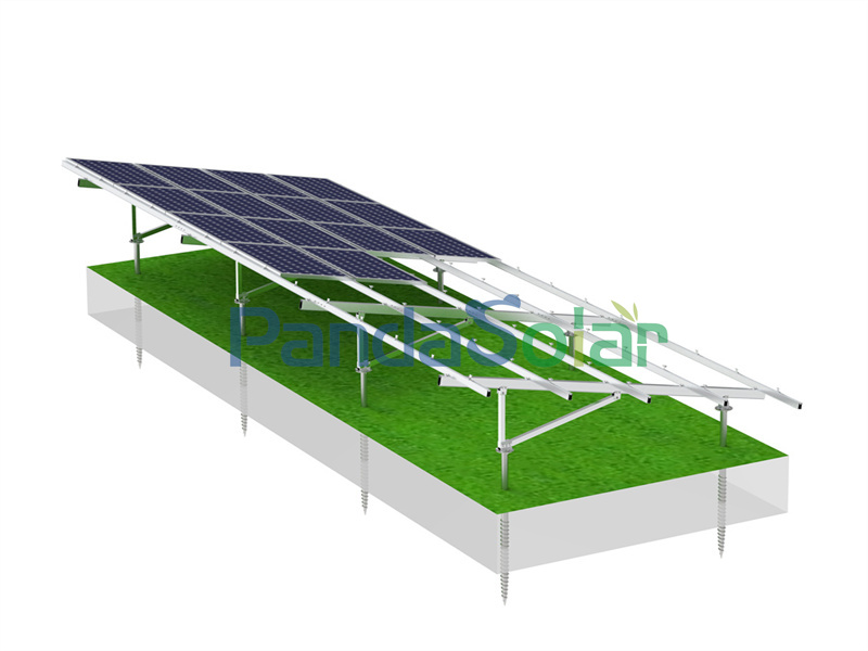 PandaSolar OEM-Solar-Aluminium-Bodenmontagestruktur A/N/VI/W-System, hoch, vormontiert, einfache Installation, Hersteller von PV-Modul-Regalhalterungen